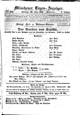 Münchener Tages-Anzeiger Sonntag 20. Juni 1858