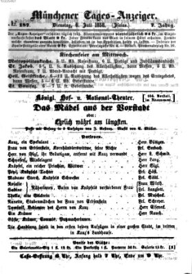 Münchener Tages-Anzeiger Dienstag 6. Juli 1858