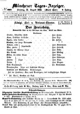 Münchener Tages-Anzeiger Sonntag 15. August 1858