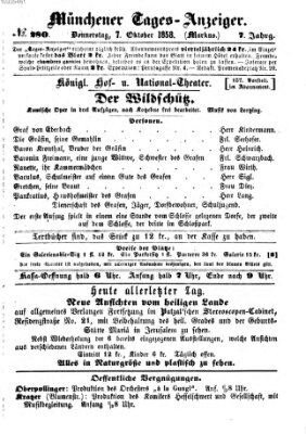 Münchener Tages-Anzeiger Donnerstag 7. Oktober 1858