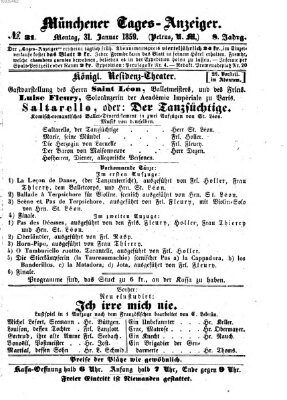Münchener Tages-Anzeiger Montag 31. Januar 1859