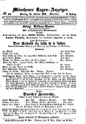 Münchener Tages-Anzeiger Montag 14. Februar 1859