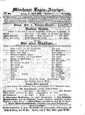 Münchener Tages-Anzeiger Freitag 8. April 1859