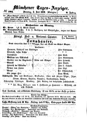 Münchener Tages-Anzeiger Sonntag 3. Juli 1859