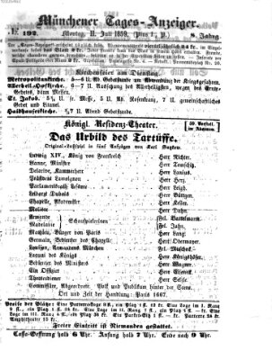 Münchener Tages-Anzeiger Montag 11. Juli 1859