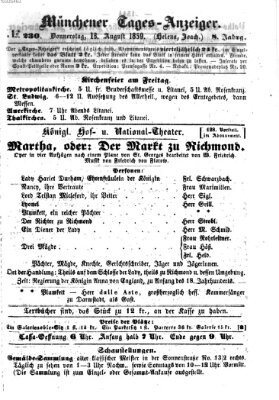 Münchener Tages-Anzeiger Donnerstag 18. August 1859