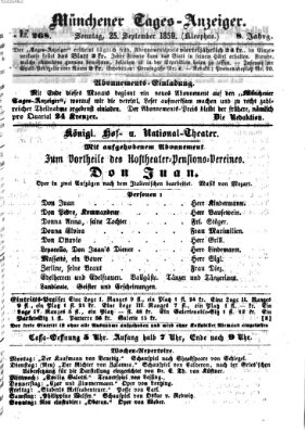 Münchener Tages-Anzeiger Sonntag 25. September 1859
