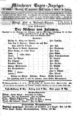 Münchener Tages-Anzeiger Dienstag 27. September 1859