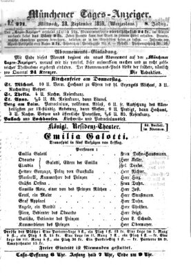 Münchener Tages-Anzeiger Mittwoch 28. September 1859