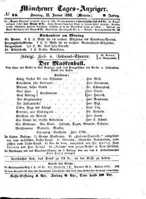 Münchener Tages-Anzeiger Sonntag 15. Januar 1860
