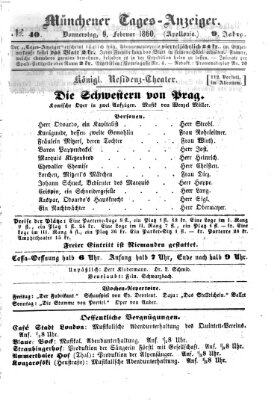 Münchener Tages-Anzeiger Donnerstag 9. Februar 1860