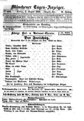 Münchener Tages-Anzeiger Freitag 3. August 1860