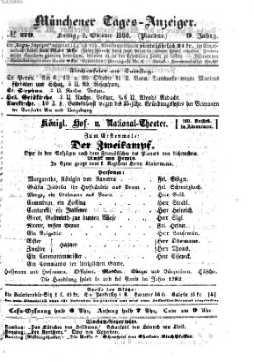 Münchener Tages-Anzeiger Freitag 5. Oktober 1860
