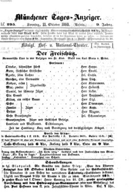 Münchener Tages-Anzeiger Sonntag 21. Oktober 1860
