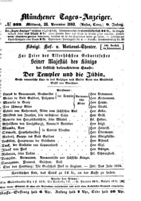 Münchener Tages-Anzeiger Mittwoch 28. November 1860