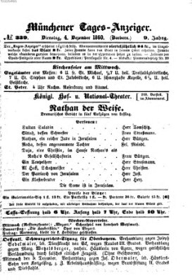 Münchener Tages-Anzeiger Dienstag 4. Dezember 1860