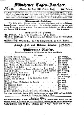 Münchener Tages-Anzeiger Montag 24. Juni 1861