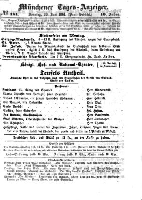 Münchener Tages-Anzeiger Sonntag 30. Juni 1861