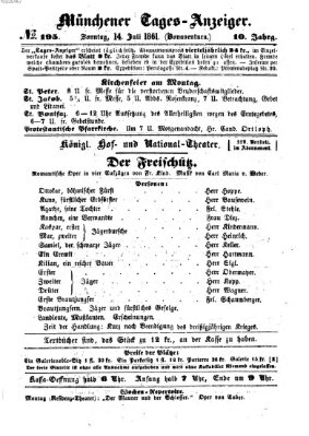 Münchener Tages-Anzeiger Sonntag 14. Juli 1861