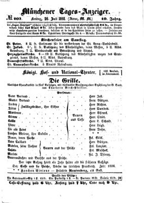 Münchener Tages-Anzeiger Freitag 26. Juli 1861