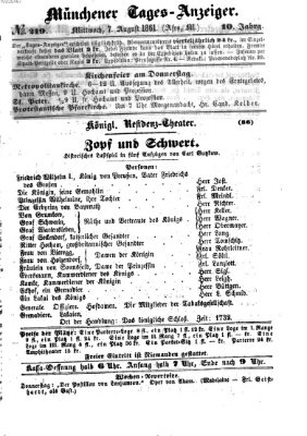 Münchener Tages-Anzeiger Mittwoch 7. August 1861