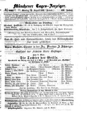 Münchener Tages-Anzeiger Montag 19. August 1861