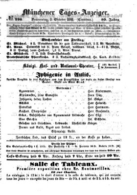 Münchener Tages-Anzeiger Donnerstag 3. Oktober 1861