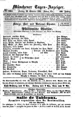 Münchener Tages-Anzeiger Freitag 18. Oktober 1861