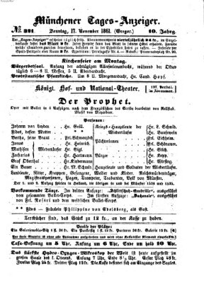 Münchener Tages-Anzeiger Sonntag 17. November 1861