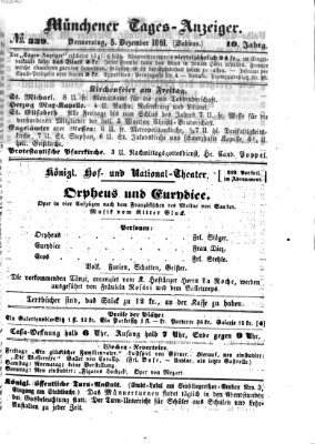 Münchener Tages-Anzeiger Donnerstag 5. Dezember 1861
