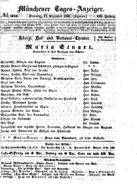 Münchener Tages-Anzeiger Dienstag 17. Dezember 1861
