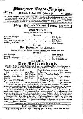 Münchener Tages-Anzeiger Mittwoch 2. April 1862