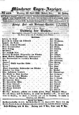 Münchener Tages-Anzeiger Dienstag 29. April 1862