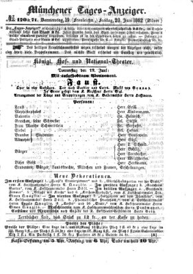 Münchener Tages-Anzeiger Freitag 20. Juni 1862