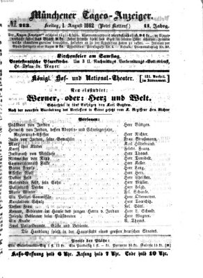 Münchener Tages-Anzeiger Freitag 1. August 1862