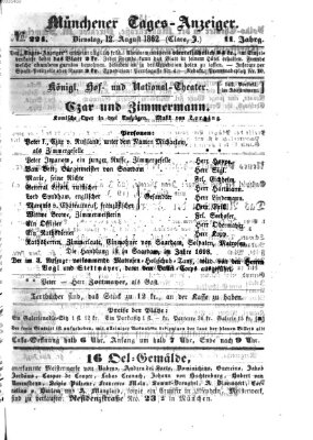 Münchener Tages-Anzeiger Dienstag 12. August 1862