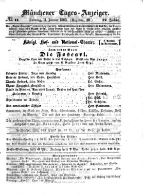 Münchener Tages-Anzeiger Sonntag 11. Januar 1863