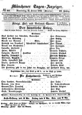 Münchener Tages-Anzeiger Donnerstag 15. Januar 1863