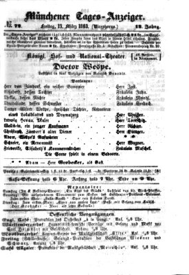 Münchener Tages-Anzeiger Freitag 13. März 1863