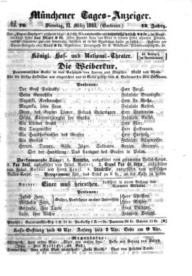 Münchener Tages-Anzeiger Dienstag 17. März 1863