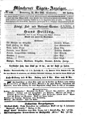 Münchener Tages-Anzeiger Donnerstag 21. Mai 1863