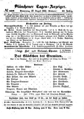 Münchener Tages-Anzeiger Sonntag 27. September 1863