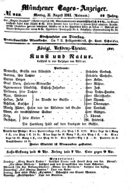 Münchener Tages-Anzeiger Montag 31. August 1863
