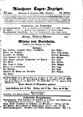 Münchener Tages-Anzeiger Mittwoch 2. September 1863