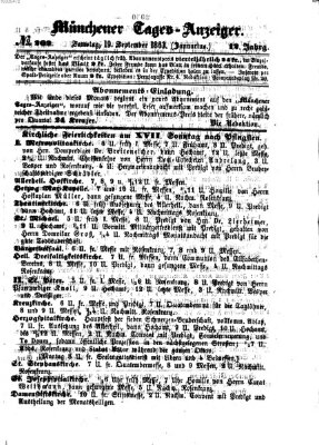 Münchener Tages-Anzeiger Samstag 19. September 1863