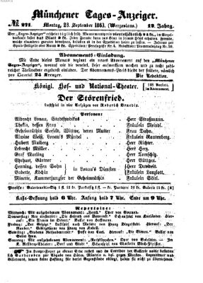 Münchener Tages-Anzeiger Montag 28. September 1863