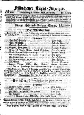 Münchener Tages-Anzeiger Donnerstag 8. Oktober 1863