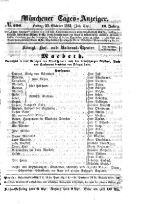 Münchener Tages-Anzeiger Freitag 23. Oktober 1863