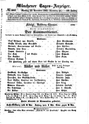 Münchener Tages-Anzeiger Montag 23. November 1863