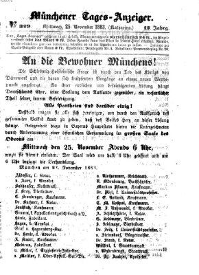 Münchener Tages-Anzeiger Mittwoch 25. November 1863